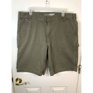 Carhartt Green Rugged Flex Relaxed Fit Cotton Utility Work Shorts Size 40 x 11